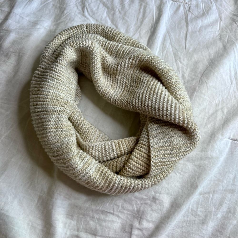 Cream/beige knit infinity scarf